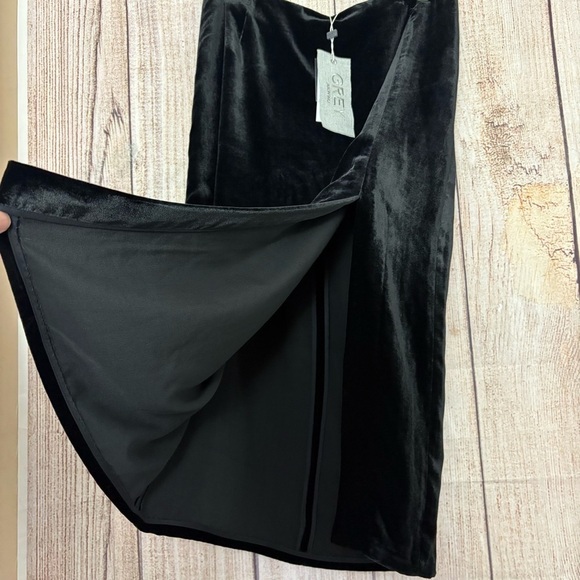 Grey x Jason Wu Womens Velvet Silk Blend Midi Front Slit midi Skirt size 10 - Picture 6 of 11